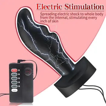 Электрическая анальная пробка Массажер простаты Стимулятор поражения электрическим током Стимулятор точки G Мастурбатор Гей Мужчины Унисекс Секс-игрушки для взрослых